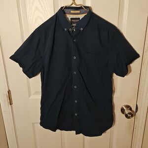 Denim & Flower Ricky Singh Navy Blue Slim Fit Button Down